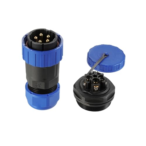 TY32 5 Pin Quick-Connect Plug & Socket, IP67 Dustproof, 30-Second Quick Wiring, for Wiring of Production Line Equipment - color: Back Nut, size: 5 Pin 45A
