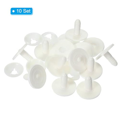 PATIKIL 40mm Doll Joints, 10 Set Plastic Removable Animal Joints Connector Engage Bolt for Bear Soft Limbs Making Head Joints DIY Crafts Accessories, White - size: 40mm