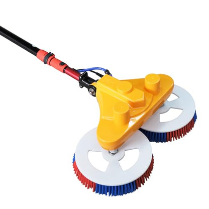 Cleaning Brush, 11 FT Adjustable Water Fed Pole Cleaning Kit, Solar Panel Cleaning Kit, Water Fed Pole Cleaning Equipment,Double-Head Automatic Cleaning Brush, with Power Converter - color: 11ft-inverter