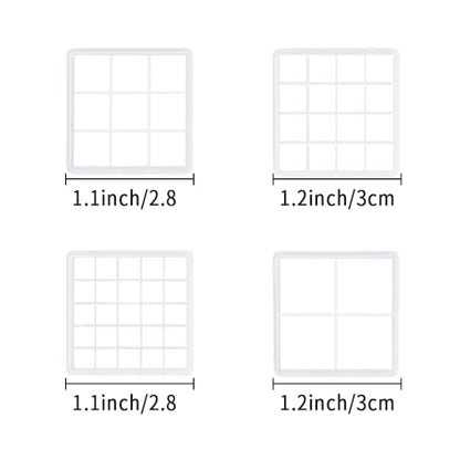 Xaekicr Grid Square Polymer Clay Cutters Set – 4PCS Geometric Clay Cutters for DIY Jewelry Making, Clay Tools for Polymer Clay Molds and Earring Projects - color: L color