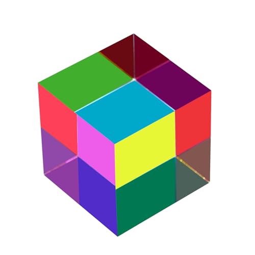 Original Optical Color Cube (40mm) - Cyan, Magenta & Yellow Subtractive Color Mixing- The Mesmerizing Sensory Object for Kid Elderly Teens and Adult - size: 40mm