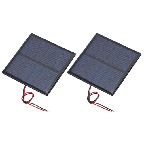 MECCANIXITY 2 Pcs 3V 0.63W 210mA Mini Solar Panels, Small Polycrystalline Solar Cell Panel with 2 Cable for DIY Electric Toy Materials Kits Charger, 70mm x 70mm - style: 3V 0.63W 210mA