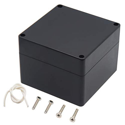 Junction Box, Zulkit Project Box IP65 Waterproof Outdoor Box ABS Plastic Electrical Boxes Electronic Enclosure Black4.7 x 4.7 x 3.5 inch(120 x 120 x 90 mm)(Pack of 2) - size: 4.7" x 4.7" x 3.5"(Pack of 2)