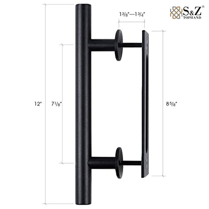 S&Z TOPHAND 54 in. x 84 in. Unfinished Big Copper Nail Knotty Barn Door with 10FT Sliding Door Hardware Kit/Solid Wood/Sliding Door/Single Surfaces