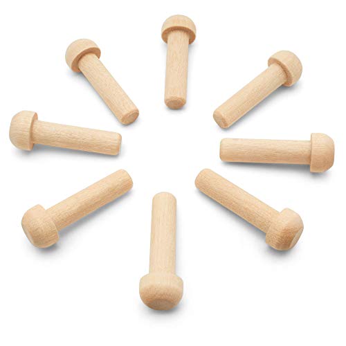 Wood Axle Pegs 1-1/16-inch, Pack of 50 Mini Wooden Pegs for Train Craft, Fits 1/4-inch Hole Wooden Wheels for Crafts, by Woodpeckers - size: 1-1/16 inch