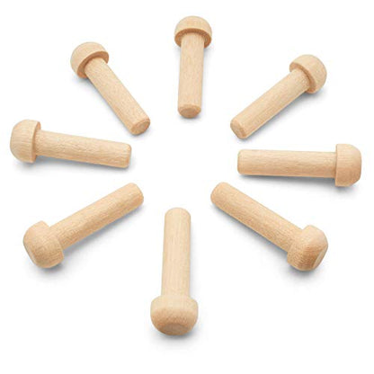 Wood Axle Pegs 1-1/16-inch, Pack of 50 Mini Wooden Pegs for Train Craft, Fits 1/4-inch Hole Wooden Wheels for Crafts, by Woodpeckers - size: 1-1/16 inch