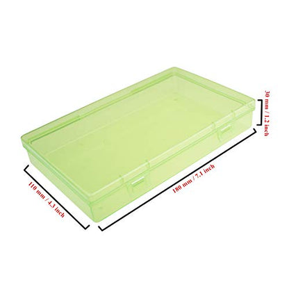 Goodma 4 Pieces Rectangular Plastic Storage Boxes, Green, 7.1x4.3x1.2 inch - color: Green, size: 7.1 x 4.3 x 1.2 in