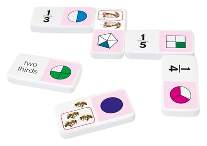 Junior Learning JL485 Fraction Dominoes, Multi 7.8 H x 4.7 L x 1.5 W