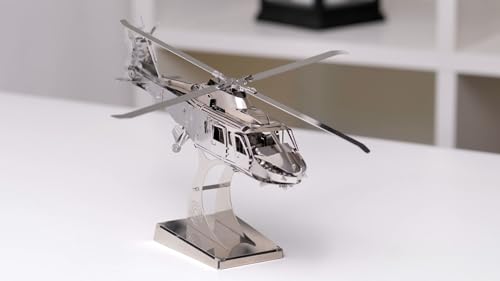 METAL-TIME Lifting Spirit Mechanical Helicopter Model Building Kit | Unique Wind-Up Moving Mechanism | Stainless Steel DIY Construction with Toolbox Collectible Model - 134 Pieces