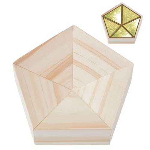BENECREAT Wood 3D Glass Soldering Jig, Pentagon Stained Glass Succulent Soldering Jig 3D Soldering Tool for Precise Welding, DIY Glass Art Projects - style: Pentagon