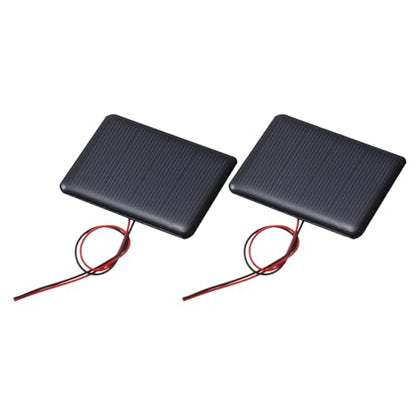 MECCANIXITY 2Pcs 2V 0.24W 120mA Mini Solar Panels, Small Polycrystalline Solar Cell Panel with Cable for DIY Electric Toy Materials Kits Charger - style: 2V 0.24W 120mA