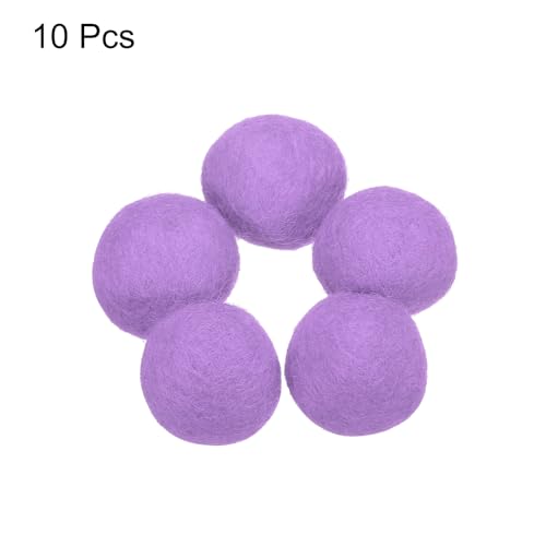 PATIKIL Wool Felt Balls Beads Wool Felting Pom 3.1cm 31mm Light Purple for Home Crafts Handcrafts Project DIY Pack of 10 - color: Light Purple