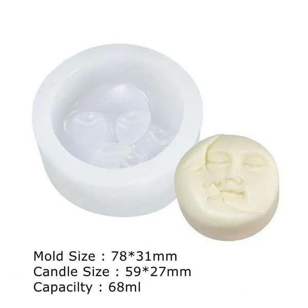 Candle Molds - Silicone Mold for Candles Making, DIY 3D Moulds for Soy Wax, Beeswax, Scented Candle, Valentine's Day Gifts (Moon) - color: Moon