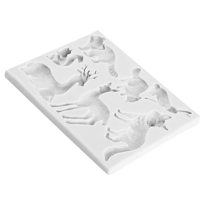 Woodland Animal Polymer Clay Mold Squirrel Rubbit Silicone Molds - color: Style F