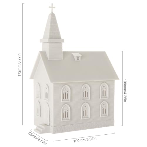 HO Scale Model Blank Church Kit Unassembled House for Model Train Layout Diorama JZHO6875JJ