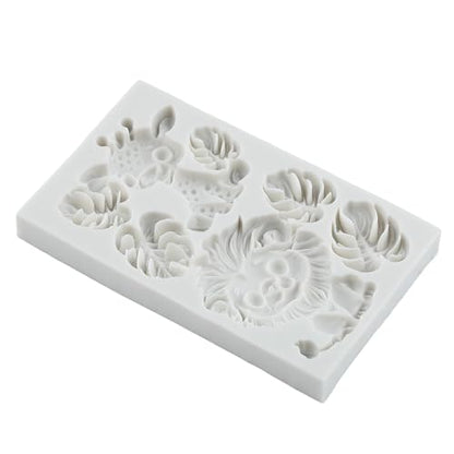 Safari Animal Polymer Clay Mold Tropical Leaf Lion Silicone Molds - color: Style E