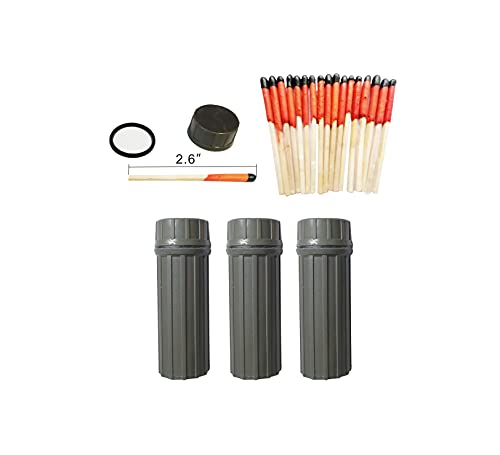 eGreen 20-100 Windproof Stormproof Matches Waterproof Cases & Rope Options - style: 3 X Container Matches