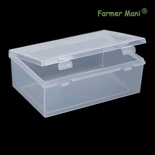 2 Pcs Rectangle Clear Plastic Beads Storage Containers Box (6.22x4.09x2.28inch) with Lid for Collecting Small Items, Beads, Game Pieces, Business Cards, Crafts Accessories - size: 6.22 x 4.09 x 2.28 Inch