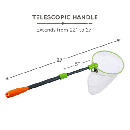 HABA Terra Kids Scoop Net – Bug Catcher for Kids with Telescopic Handle, Fun & Durable Outdoor Play Toys & Science Toys for Bug Catching & Exploring Nature for 5+ Year Olds