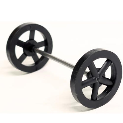 MINISCIENCE.COM 100 Plastic Front Wheels with 50 1/8" Axle Rods – Educational Robotics & Mechanical Kit (100 Wheels + 50 Axles Set)