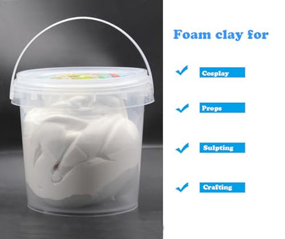 Air Dry Modeling Clay 10.5 oz Modelable Cosplay Foam Clay Ultra Light Magic Clay Colors Art Craft Kit for Adults Kids - color: White