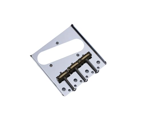 Guyker In-Tune Bridge with Brass Compensated 3-Saddle and Steel Base Plate Compatible with Vintage TL Guitar Chrome GT03 - size: GT03 chrome