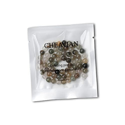 60PCS 6mm Natural Green Phantom Crystal Round Loose Beads for Jewelry Making 1 Strand 15" - color: Green Phantom, size: 6mm
