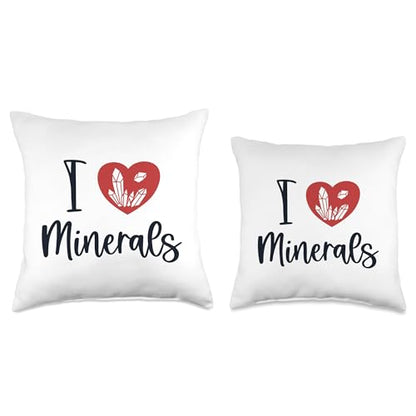 Best Rocks And Minerals Kit Guide Collection Gifts I Love Geologist Rockhounding Mineral Collector Throw Pillow, 18x18, Multicolor - size: 18x18