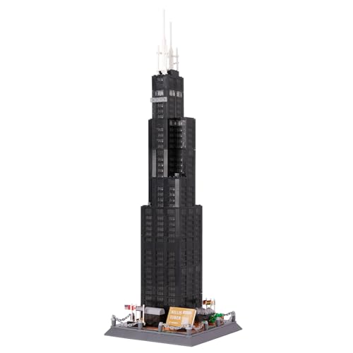 Oichy Willis Tower Chicago Architecture Block Set, World Famous Architecture Building Blocks, Collection Willis Tower Building Blocks for Adults and Kids(1241 PCS) - color: Willis Tower