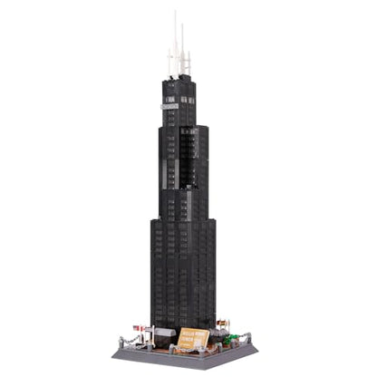 Oichy Willis Tower Chicago Architecture Block Set, World Famous Architecture Building Blocks, Collection Willis Tower Building Blocks for Adults and Kids(1241 PCS) - color: Willis Tower