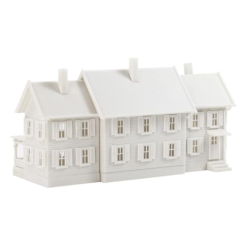 N Scale Model Village Two-Story House with Porch Kit Unassembled Christmas Building for Model Railroad JZN5891JJ