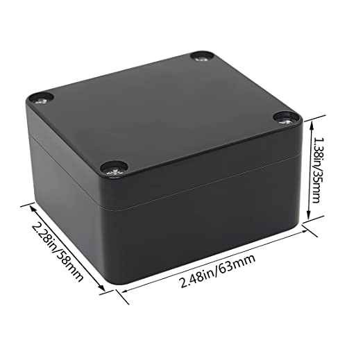 LeMotech Electrical Box ABS Plastic Project Box IP65 Waterproof Junction Box Project Case Universal Enclosure for Electronics Black 2.48x 2.28x 1.37 inch(63x58x35mm)(Pack of 2) - color: Black (2 packs), size: 2.48" x 2.28" x 1.37"
