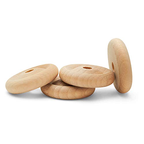 Classic Mini Wooden Wheels, Great for Crafts Too, 1 Inch Diameter, 1/4 Inch Thick, 3/16 Inch Hole, Pack of 50, by Woodpeckers - color: Pack of 50, size: 1 inch, 1/4 inch thick