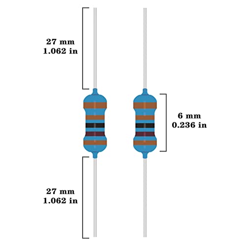 25 Values 1/4W Resistor Kit from 1 Ohm to 1M Ohm 1/4 Watt 1% Metal Film Resistors Assortment - style: 25Values 1/4W 1%