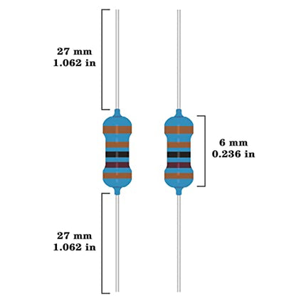 25 Values 1/4W Resistor Kit from 1 Ohm to 1M Ohm 1/4 Watt 1% Metal Film Resistors Assortment - style: 25Values 1/4W 1%
