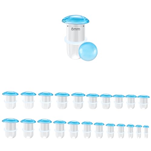 Glass Ear Stretching Kit Single Flare Plugs & Rubber Rings Unique 1mm Increments 3mm-25mm Gradual Sizing Smooth Glass Gauges for Daily Wear Earring Expander Stretcher Piercing Body Jewelry 2Pc - color: Blue, size: 8mm