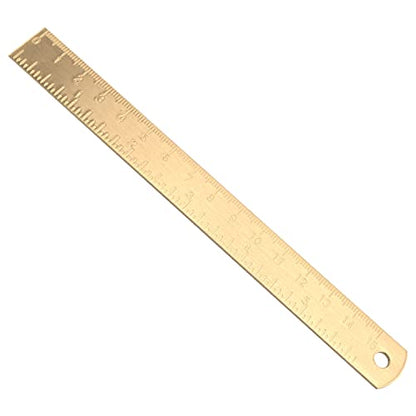 Utoolmart Brass Straight Ruler, 15cm / 5.9-inch Double-Sided Scale Ruler, Measuring Tool for Engineering Office Architect and Drawing 1 Pcs - size: 15cm red copper