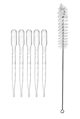 EISCO Ultimate Plastics Kit - 15 Piece Science Lab Set - Includes 5 Polypropylene Beakers, 4 Polypropylene Graduated Cylinders, 5 Disposable LDPE Pipettes & Nylon Cleaning Brush (Pack of 2) - size: 5.1 x 13 x 5.1 inches (Pack of 2)