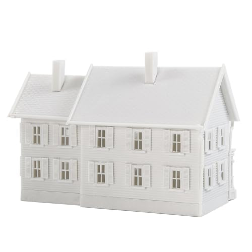 N Scale Model Blank Buidlings Kit Unassembled House for Model Train Layout Diorama JZN5889JJ (Two-Story with Porch-1PC) - style: Two-story with Porch-1PC