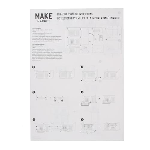 Make Market DIY Miniature Townhome Kit, 1:12 Scale Unfinished Plywood House, Natural, 30" Height, 21-Piece Set