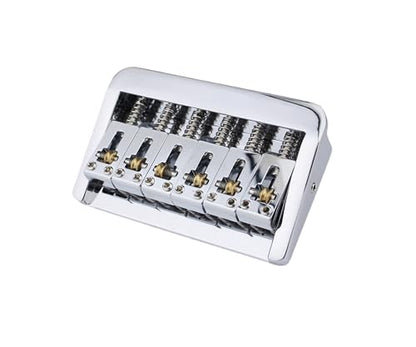 Guyker Adjustable Guitar Bridge, 10.5mm String Space Copper Fixed Saddles Bridge with Zinc Block Replacement Part for 6 String Electric Guitar (GG2006, Chrome) - color: Chrome