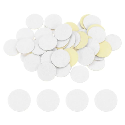 HARFINGTON 48pcs Round Adhesive Felt Circles, 20mm 3/4" Pre Cut Felt Craft Stickers Non-Woven Mini Felt Fabric Circles for DIY Sewing Handcraft Cut Projects Craft Finishing, White - color: White, size: 20mm (48pcs)