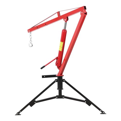Garvee Hydraulic Pickup Truck Crane, Heavy Duty 1000 Lbs Capacity, 360° Swivel Hitch Mounted Crane with 3 Adjustable Capacities for Construction Goods Lifting