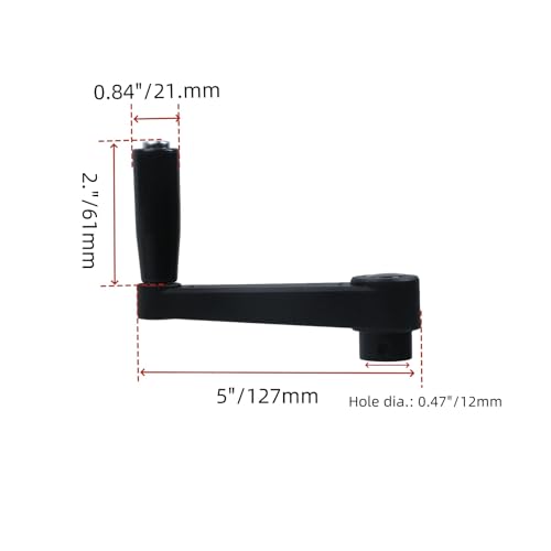 2Pcs 5" Length Foldable Crank Handle for Industrial Machine Tools - style: HD-12mm/2 Pcs