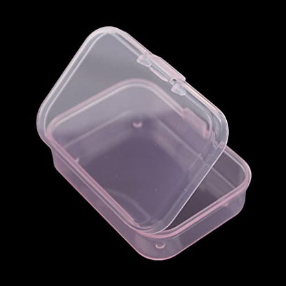 Goodma Mini Rectangular Plastic Storage Boxes, Pink, 2.6x1.8x0.8in - color: Pink, size: 65 x 45 x 20 mm