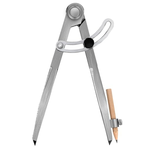 6 inch Alloy Professional Woodworking Pencil Compass Scribe Tool with Lock - size: 1 Count (Pack of 1)