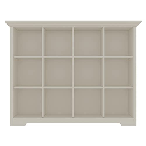 OSCHF 12-Cube Open Bookcase with Base, 3-Tier Wooden Bookshelf, White - color: Warm White, size: 12-Cube