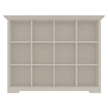OSCHF 12-Cube Open Bookcase with Base, 3-Tier Wooden Bookshelf, White - color: Warm White, size: 12-Cube