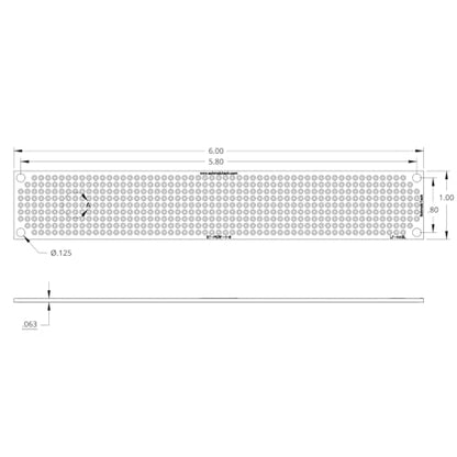 Double Sided LF HASL Perf Board, PCB Board, Electronic Circuit Board for DIY Prototype Circuit, FR4, Plated Through Hole Solder Prototype Board, ST-PERF-1-6 (1" x 6") - style: 1" x 6"