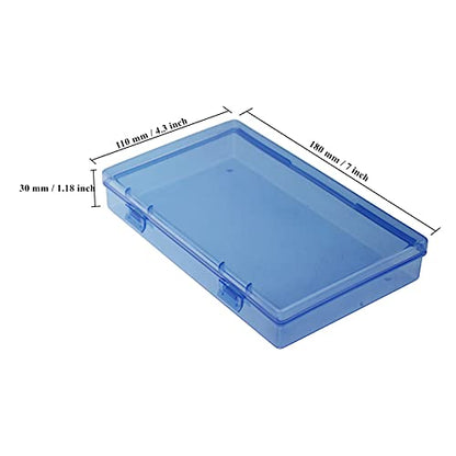 Goodma Rectangular Plastic Storage Boxes, Blue, 7.1 x 4.3 x 1.2 inch - color: Blue, size: 7.1 x 4.3 x 1.2 in